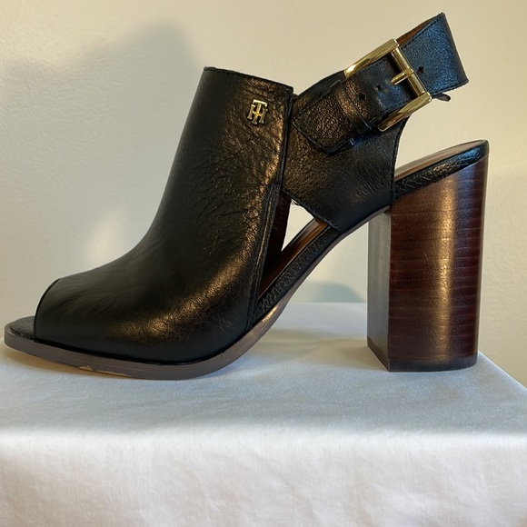 Tommy Hilfiger TWPeppy, Open toe sling back heeled sandal in black sz 8.5 M - Picture 5 of 12